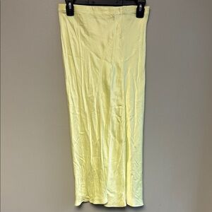 GB Satin Maxi Skirt Size Small Yellow Slip Skirt Minimalist
